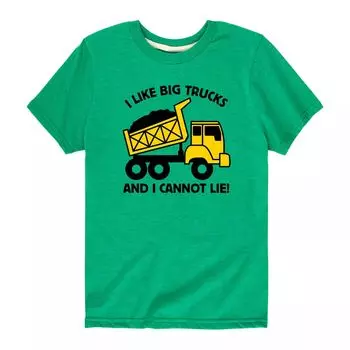 Футболка с рисунком I Like Big Trucks для мальчиков 8–20 лет Licensed Character, зеленый