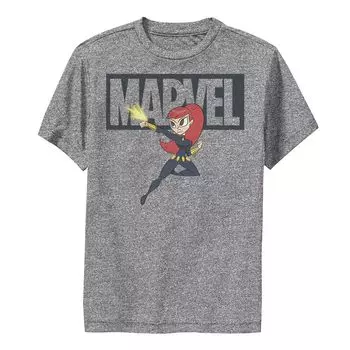 Футболка с рисунком и логотипом Marvel Black Widow для мальчиков 8–20 лет в стиле чиби Action Pose Marvel