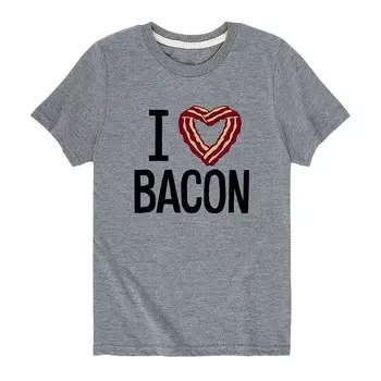 Футболка с рисунком I Love Bacon для мальчиков 8–20 лет Licensed Character, серый