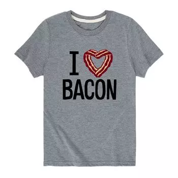 Футболка с рисунком I Love Bacon для мальчиков 8–20 лет Licensed Character