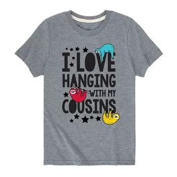 Футболка с рисунком «I Love Hanging With My Cousins» для мальчиков 8–20 лет Licensed Character, серый