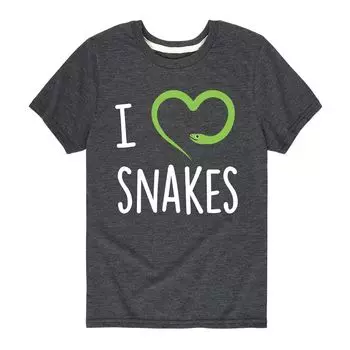 Футболка с рисунком I Love Snakes для мальчиков 8–20 лет Licensed Character