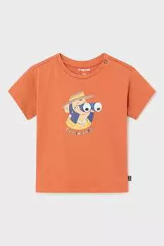 Футболка с рисунком и овальным вырезом Mayoral, оранжевый