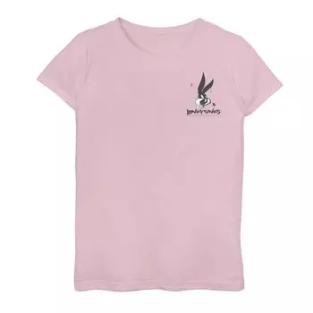 Футболка с рисунком и портретом Looney Tunes для девочек 7–16 лет, спреем с краской Bugs Bunny Licensed Character, розовый