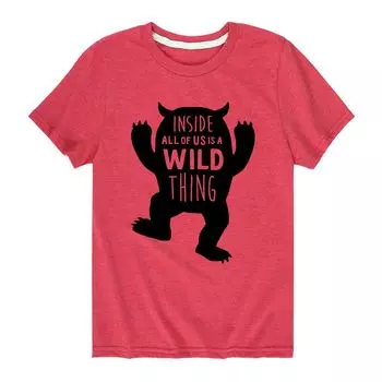 Футболка с рисунком «Inside All Of Us Wild Thing» для мальчиков 8–20 лет Licensed Character, красный