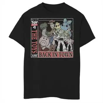 Футболка с рисунком «История игрушек 4» для мальчиков 8–20 лет Disney/Pixar «Игрушки снова в городе» Disney / Pixar, черный