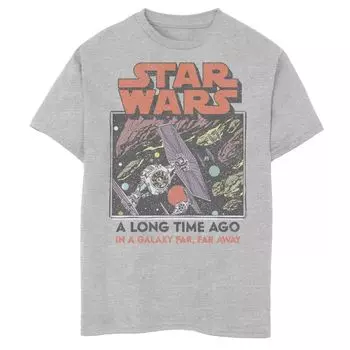 Футболка с рисунком «Истребитель TIE Fighter A давным-давно» для мальчиков 8–20 лет Star Wars