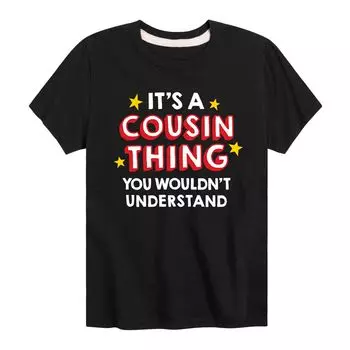 Футболка с рисунком It's A Cousin Thing для мальчиков 8–20 лет Licensed Character, черный
