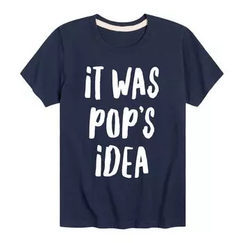 Футболка с рисунком It Was Pop's Idea для мальчиков 8–20 лет Licensed Character, синий