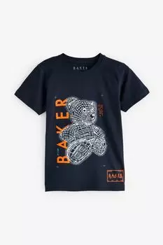 Футболка с рисунком из 100% хлопка Baker By Ted Baker, синий