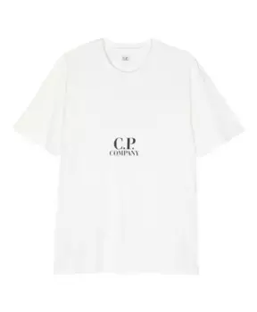 Футболка с рисунком из хлопкового трикотажа C.P. Company, белый