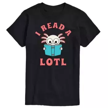 Футболка с рисунком из мультфильма "Я много читаю" от Axlotl. Большая и высокая. Licensed Character, черный
