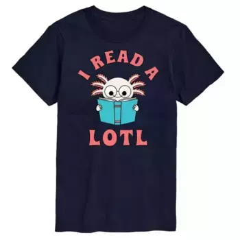 Футболка с рисунком из мультфильма "Я много читаю" от Axlotl. Большая и высокая. Licensed Character, синий