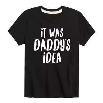 Футболка с рисунком «Это была папина идея» для мальчиков 8–20 лет Licensed Character, черный