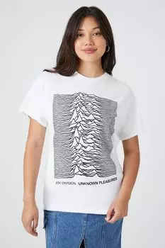 Футболка с рисунком Joy Division с потертостями Forever 21, белый