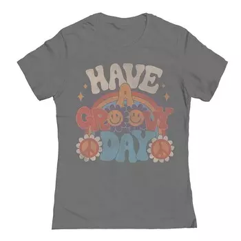 Футболка с рисунком Junior's Groovy Day COLAB89 by Threadless, цвет Charcoal
