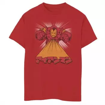 Футболка с рисунком кандзи Fly для мальчиков 8–20 лет, Marvel Avengers, Iron Man, Kanji Fly Marvel, красный