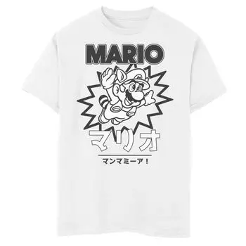 Футболка с рисунком кандзи Nintendo Mario для мальчиков 8–20 лет Licensed Character