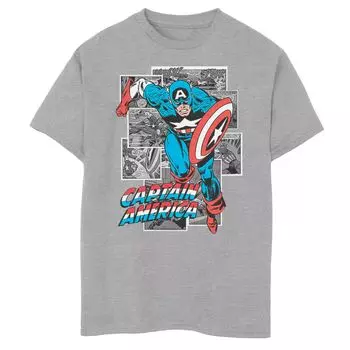 Футболка с рисунком Капитана Америки из комиксов Marvel 8–20 для мальчиков Licensed Character