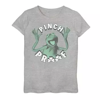 Футболка с рисунком «Кермит-лягушка» для девочек 4–16 лет, посвященная Дню святого Патрика, «Кермит-лягушка» для девочек 4–16 лет Disney