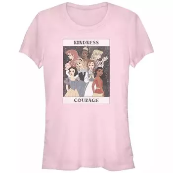 Футболка с рисунком Kindness Courage для детей Disney Princess Тиана, Ариэль, Рапунцель, Аврора, Белль, Белоснежка и Моана Disney