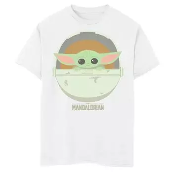 Футболка с рисунком «Колыбелька для мальчиков» для мальчиков 8–20 лет, «Звездные войны», «Мандалорец», «Детская кроватка» и портретом Star Wars, белый