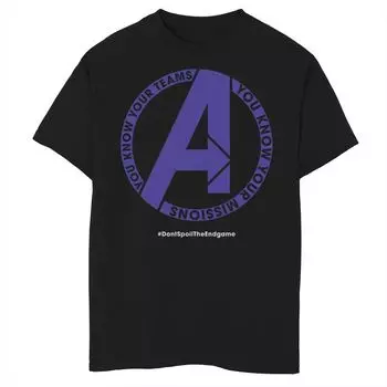 Футболка с рисунком команды Marvel Avengers Endgame Mission #DontSpoilTheEndgame для мальчиков 8–20 лет Marvel