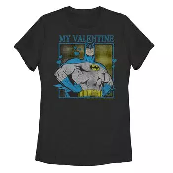 Футболка с рисунком комиксов DC Comics Batman My Valentine для юниоров Licensed Character, черный