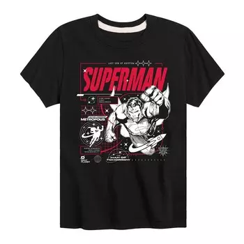 Футболка с рисунком комиксов DC для мальчиков 8–20 лет, Супермен Licensed Character, черный