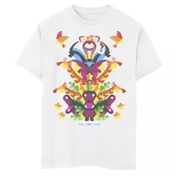 Футболка с рисунком «Король Лев» для мальчиков 8–20 лет Disney's Simba Nala Animal Tower Disney