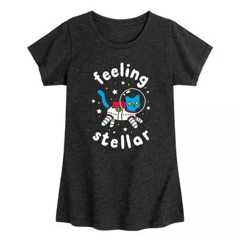Футболка с рисунком космического кота для девочек 7–16 лет «Feeling Stellar» Licensed Character