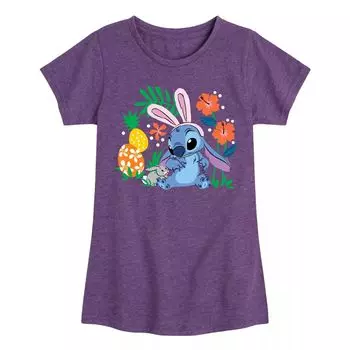 Футболка с рисунком кролика и цветов для девочек 7–16 лет Disney's Lilo & Stitch Licensed Character