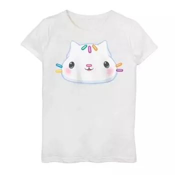 Футболка с рисунком «Кукольный домик Габби» для девочек 7–16 лет Cakey Cat с большим лицом Licensed Character