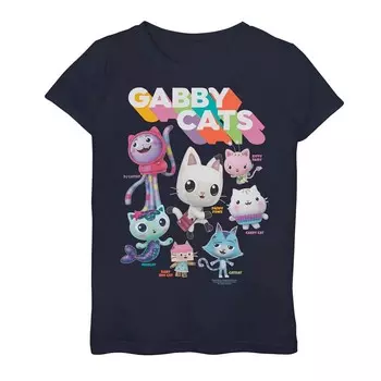 Футболка с рисунком «Кукольный домик Габби» для девочек 7–16 лет Gabby Cats Licensed Character, розовый