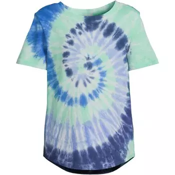 Футболка с рисунком Lands' End для девочек 2–16 лет, цвет Periwinkle Tie Dye