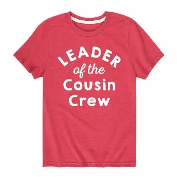 Футболка с рисунком Leader Of The Cousin Crew для мальчиков 8–20 лет Licensed Character, красный