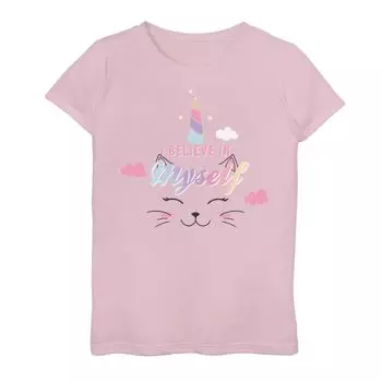 Футболка с рисунком лица «Caticorn I Believe In Myself» для девочек 7–16 лет Licensed Character