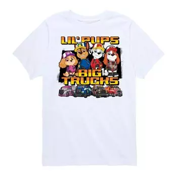 Футболка с рисунком «Lil Pups Big Trucks» для мальчиков 8–20 лет Paw Patrol Licensed Character, белый