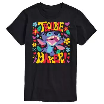 Футболка с рисунком «Лило и Стич Big & Tall Trouble Maker» от , Black Disney, черный