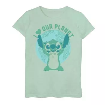 Футболка с рисунком «Лило и Стич» для девочек 7–16 лет Disney Earth Day «Лило и Стич» Disney