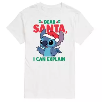 Футболка с рисунком Lilo & Stitch Big & Tall Drear Santa Disney