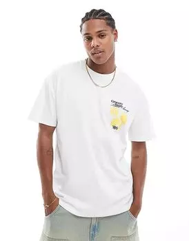 Футболка с рисунком лимона белого цвета New Look