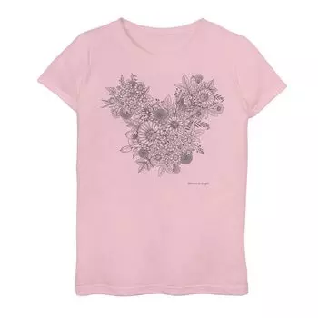 Футболка с рисунком листьев и изображением Микки Хэда Disney для девочек 7–16 лет Disney