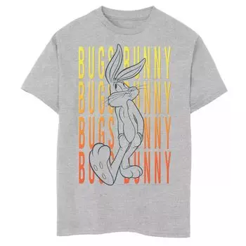 Футболка с рисунком Looney Tunes Bugs Bunny для мальчиков 8–20 лет с текстом и портретом Licensed Character