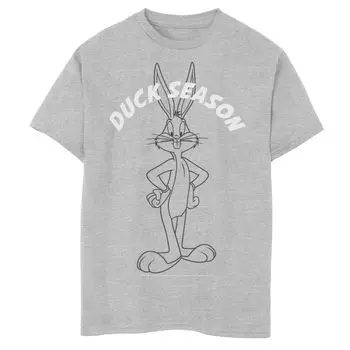 Футболка с рисунком Looney Tunes Bugs Bunny Duck Season для мальчиков 8–20 лет Licensed Character