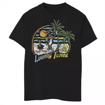 Футболка с рисунком «Looney Tunes Bugs Daffy and Tweety Beach Day» для мальчиков 8–20 лет Licensed Character