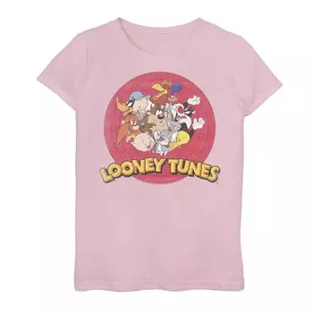 Футболка с рисунком Looney Tunes Classic Circle для девочек 7–16 лет, групповая фотография Licensed Character