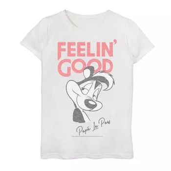Футболка с рисунком Looney Tunes Pepe Le Pew для девочек 7–16 лет Feelin' Good Licensed Character