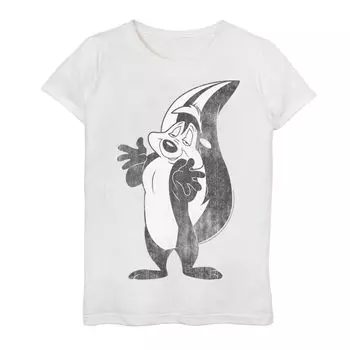Футболка с рисунком «Looney Tunes Pepe Le Pew» для девочек 7–16 лет с портретом в стиле ретро Licensed Character