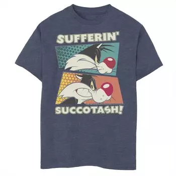 Футболка с рисунком Looney Tunes Sylvester Sufferin' Succotash для мальчиков 8–20 лет Licensed Character